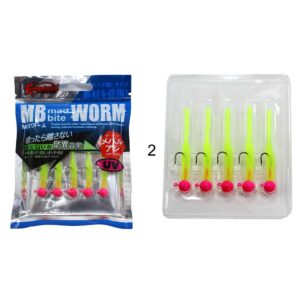 Captain 3521 Mini Worm 4.5cm Jig Headli LRF Silikon Yem 5'li SET - Görsel 3