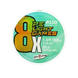 Asso 8X Light Games PE 8 Örgü Spin İp Misina 150mt Fluo Green