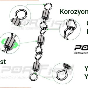 Portfish BL-1019 Zincir Fırdöndü 3'lü - Görsel 4